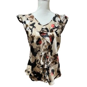 Sleeveless Satin Ruffle Top